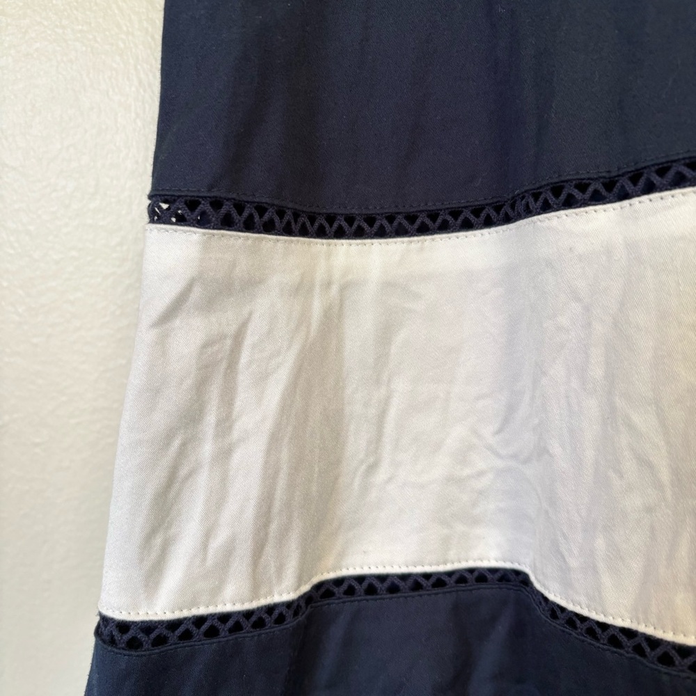Eliza J Navy and White Striped Midi Dress Size 4 - Picture 10 of 15